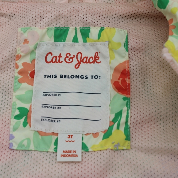 Cat & Jack Girls 3T Floral Jacket – Pink & Green - Picture 4 of 5